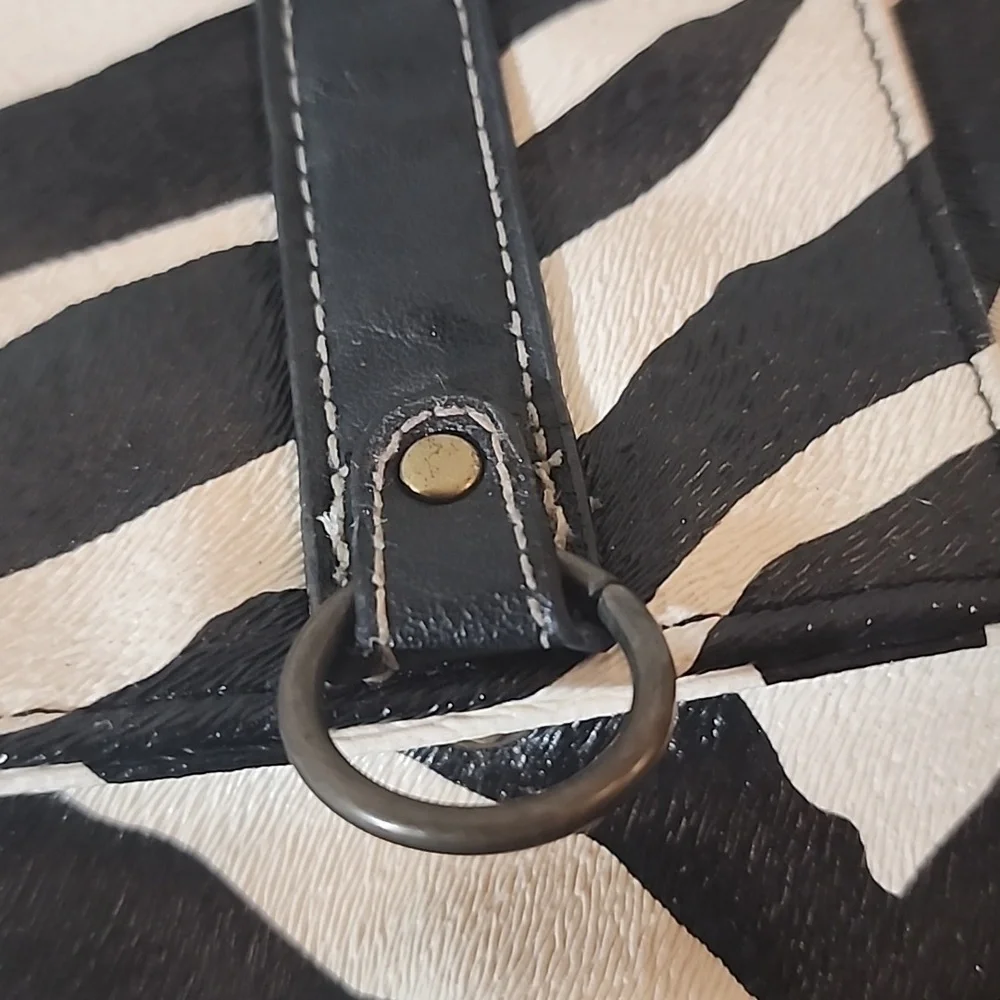Zebra Striped Faux leather 3 compartment Wallet wristlet